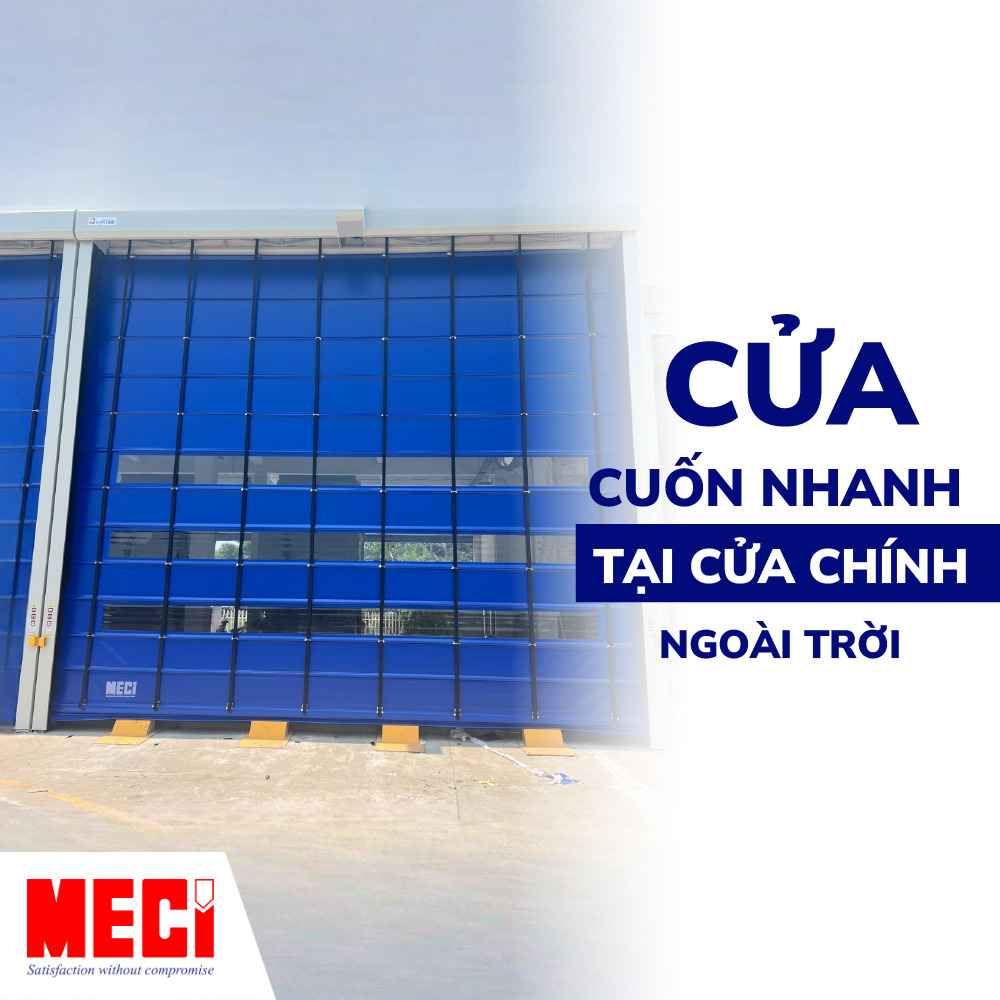 Cửa cuốn dạng xếp màu xanh