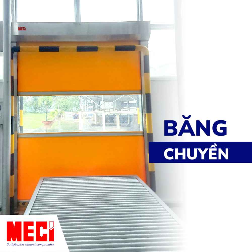 Cửa cuốn trước băng truyền
