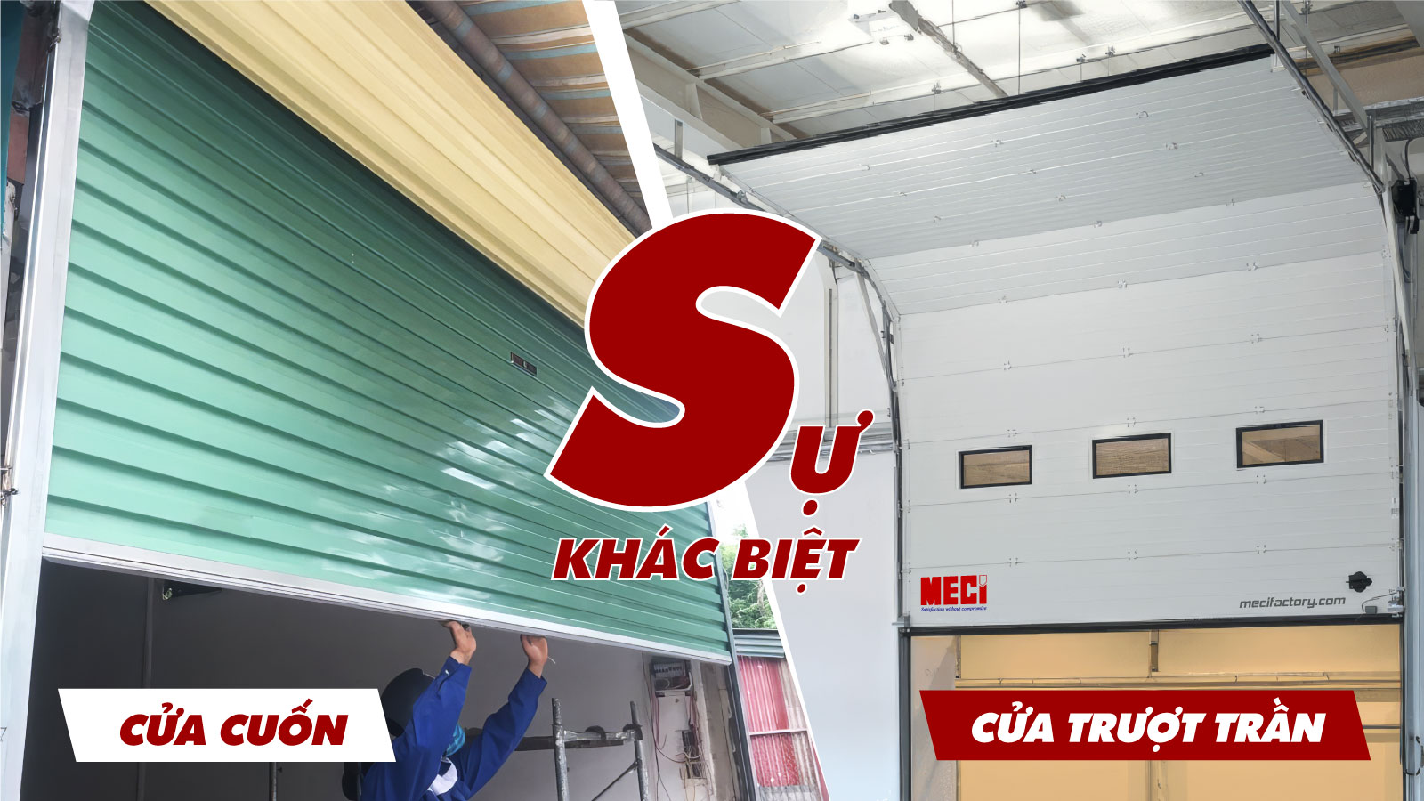 ảnh bìa của cửa trượt tràn khác cửa cuốn như thế nào