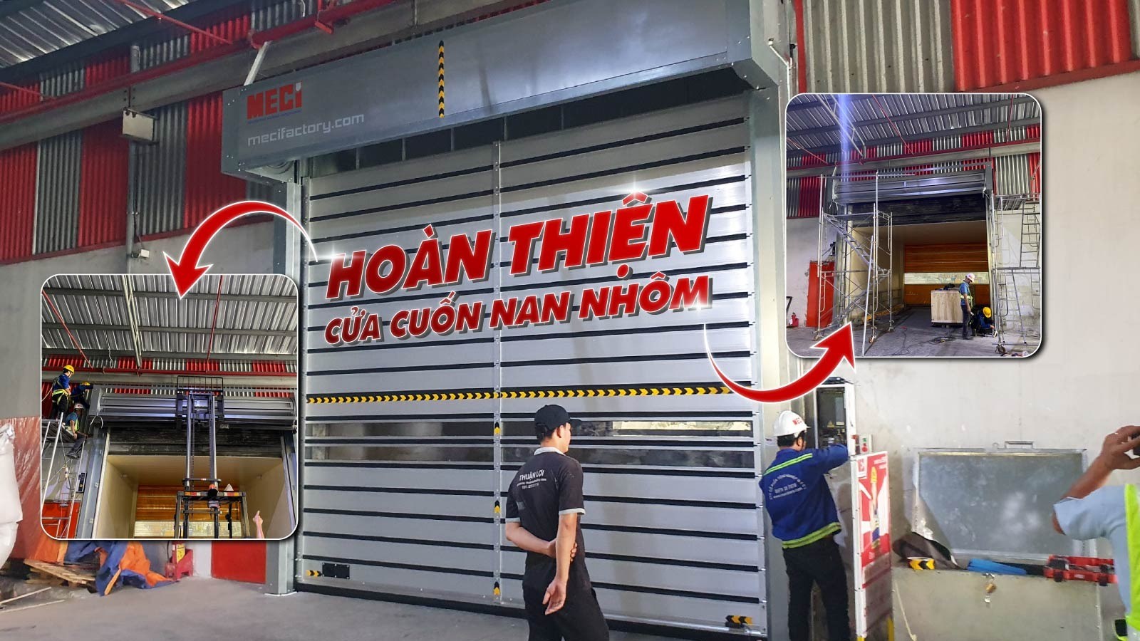 Ảnh bìa cửa cuốn nhanh nan nhôm tại nhà máy Thuận Lợi