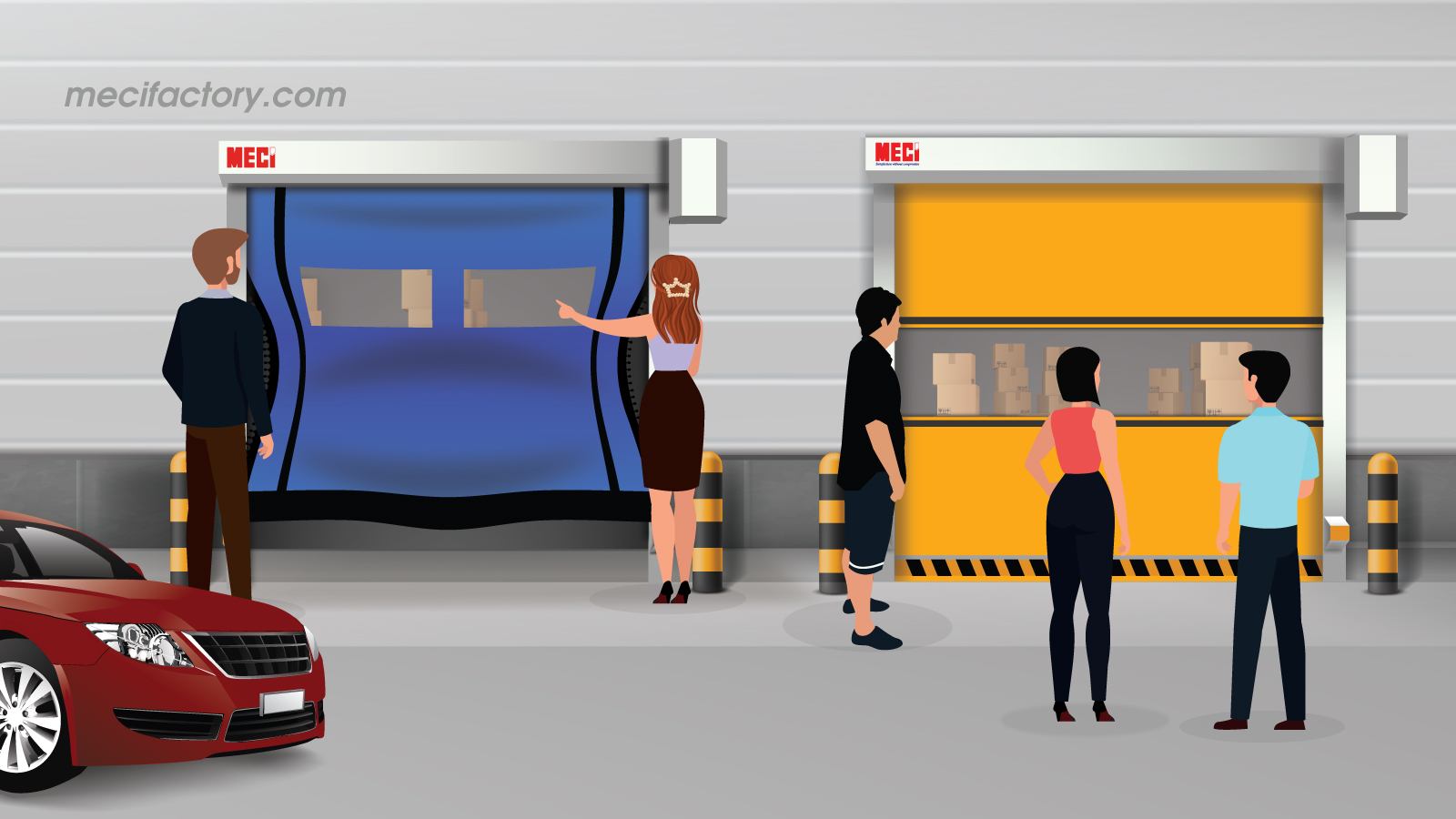 Khách hàng đang chọn cửa cuốn nhanh tiêu chuẩn và tự phục hồi.