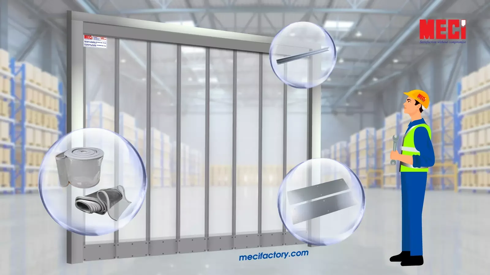 Ảnh bìa chi tiết cấu tạo rèm nhựa nam châm