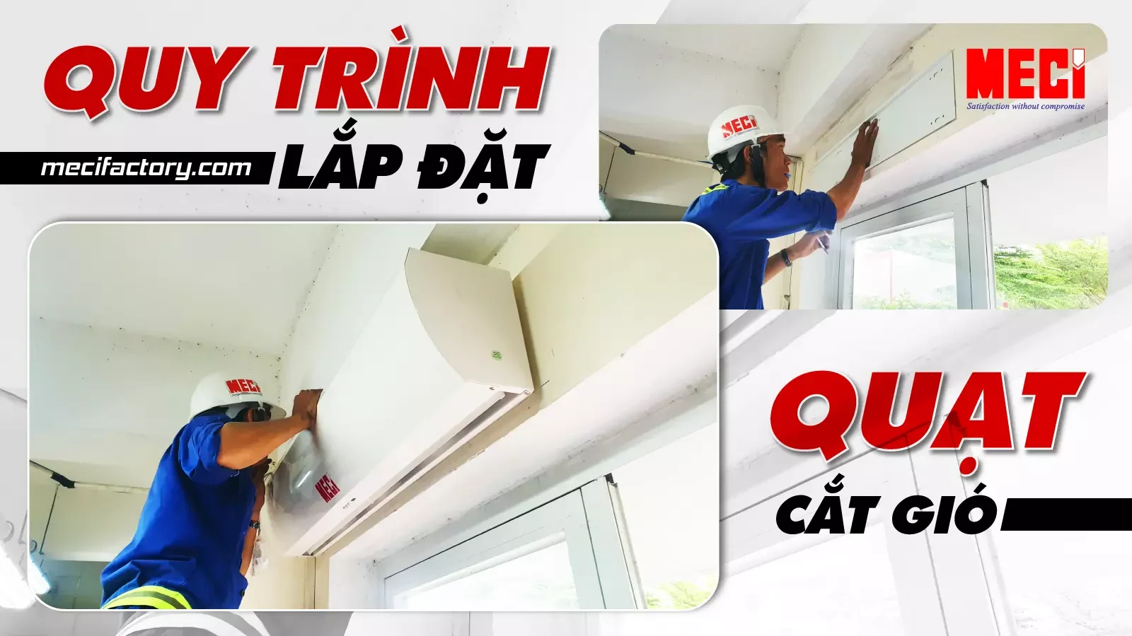 Ảnh bìa quy trình lắp đặt quạt cắt gió.