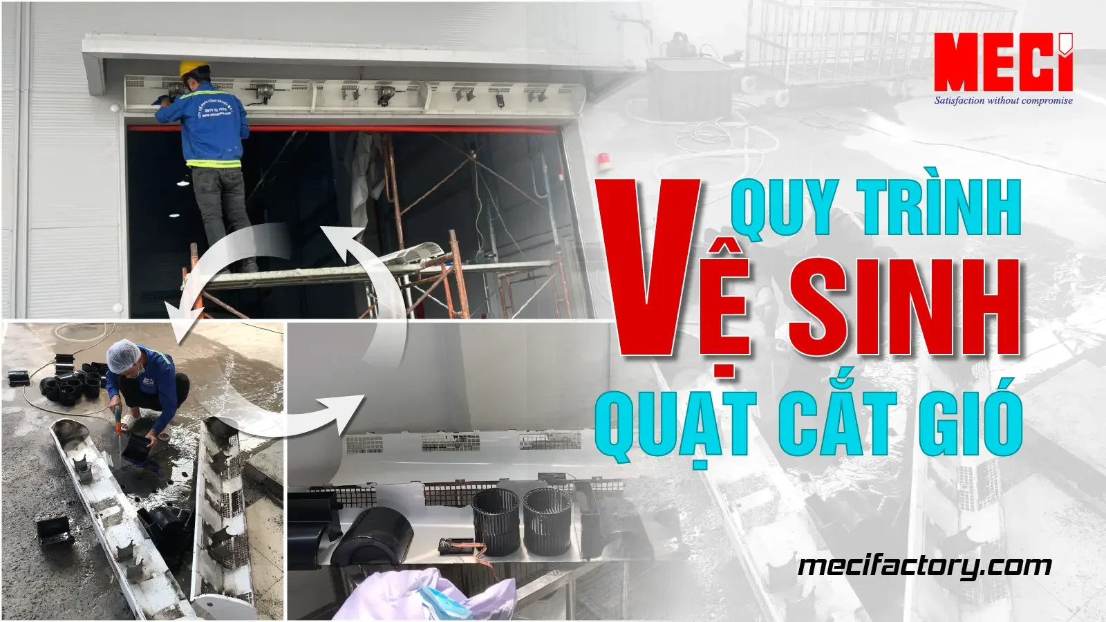 Ảnh bìa quy trình vệ sinh quạt cắt gió của kỹ thuật MECI