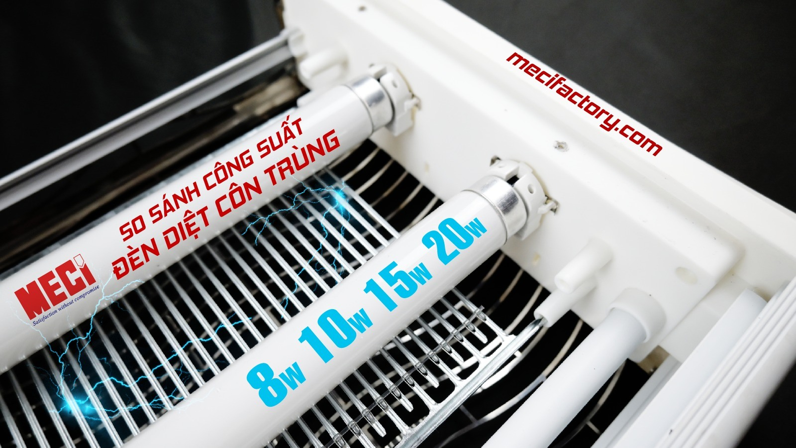 Ảnh bìa so sánh công suất các loại đèn côn trùng.