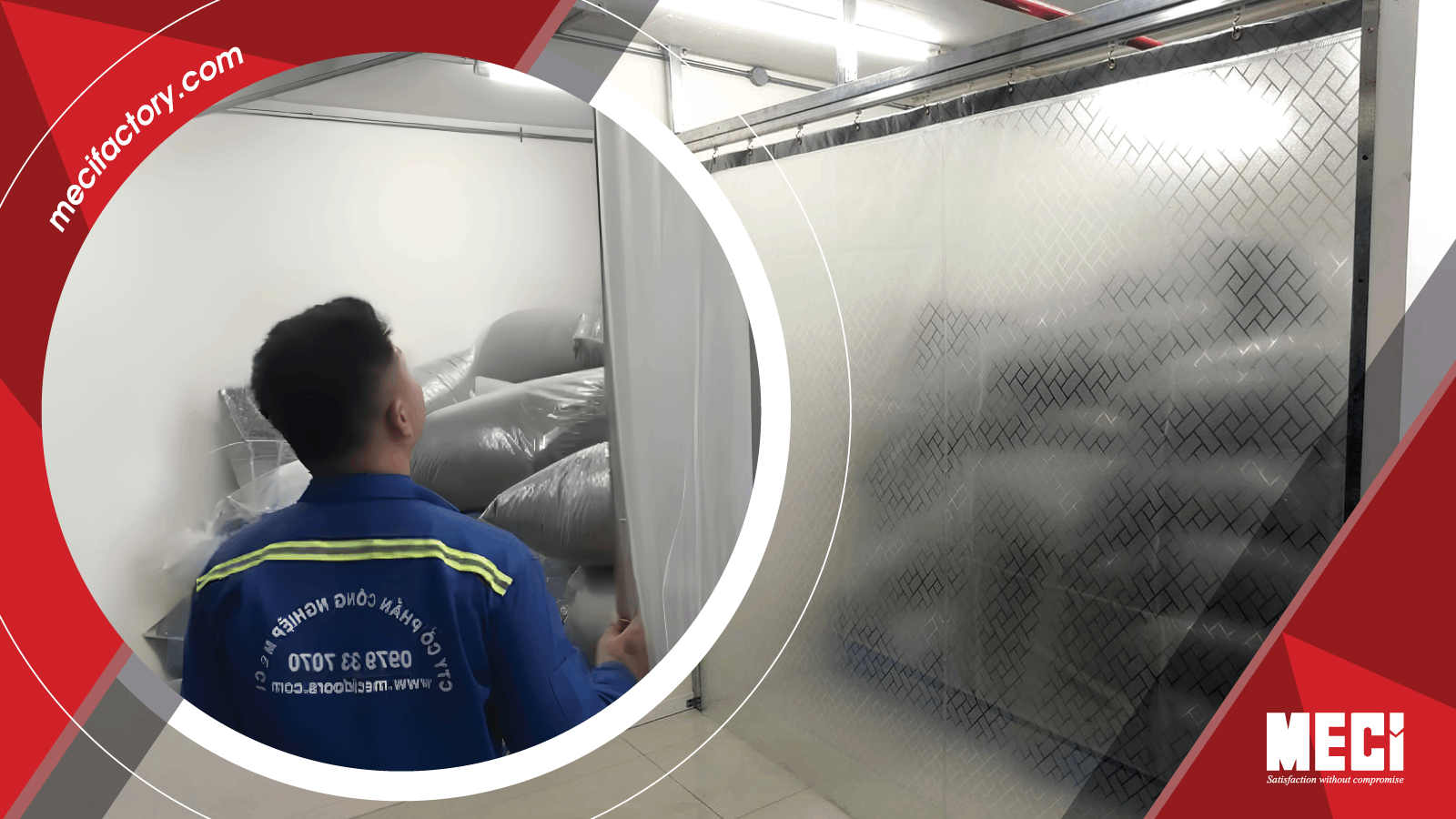 thumb của bài rèm nhựa PVC thay thế cửa kho chứa hàng