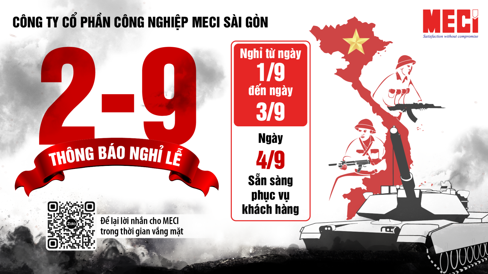 Thông báo nghỉ lễ 2/9