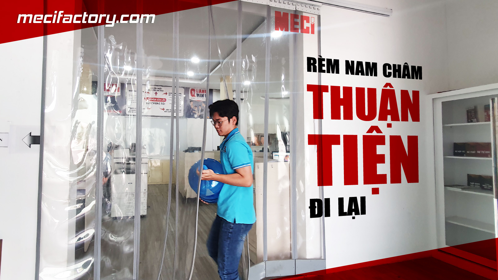 thumb của rèm nhựa nam châm thuật tiện đi lại