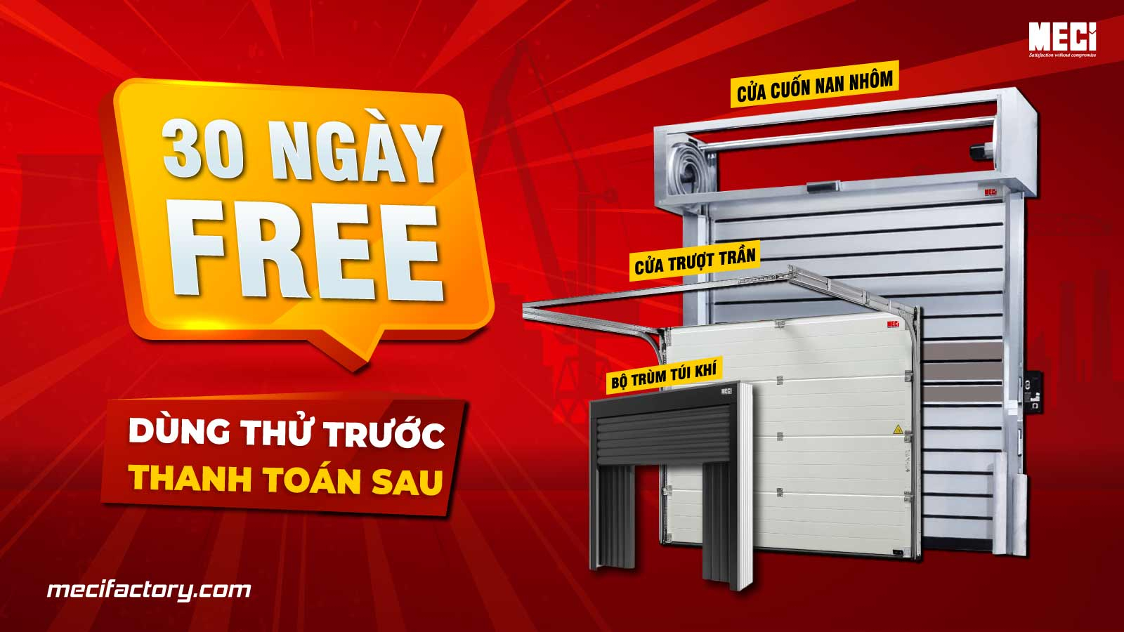 Ảnh đại diện chương trình dùng thử 30 ngày cửa công nghiệp MECI