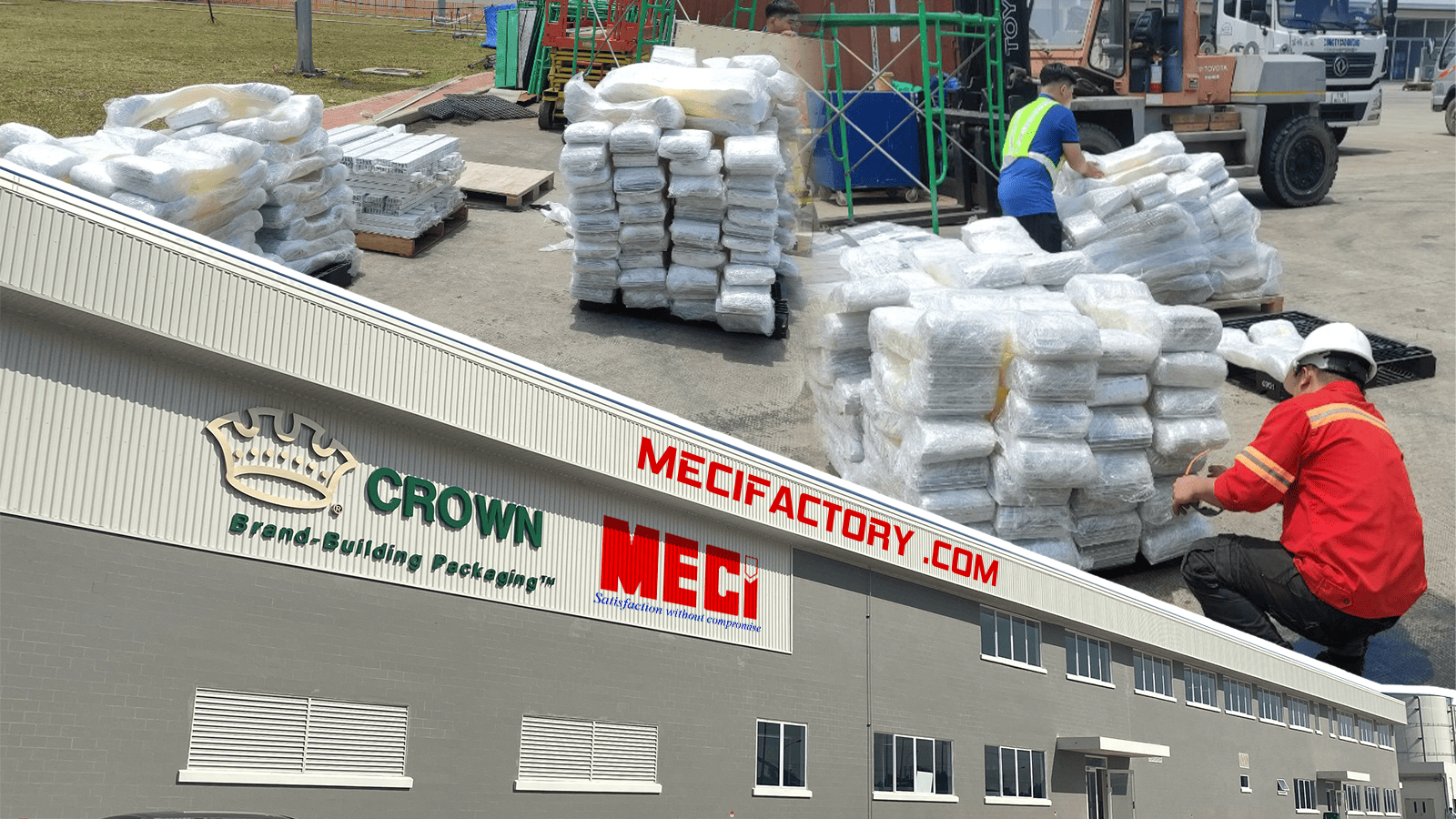 ảnh bìa của giao hàng 6467 sợi rèm nhựa cho nhà máy bao bì Crown